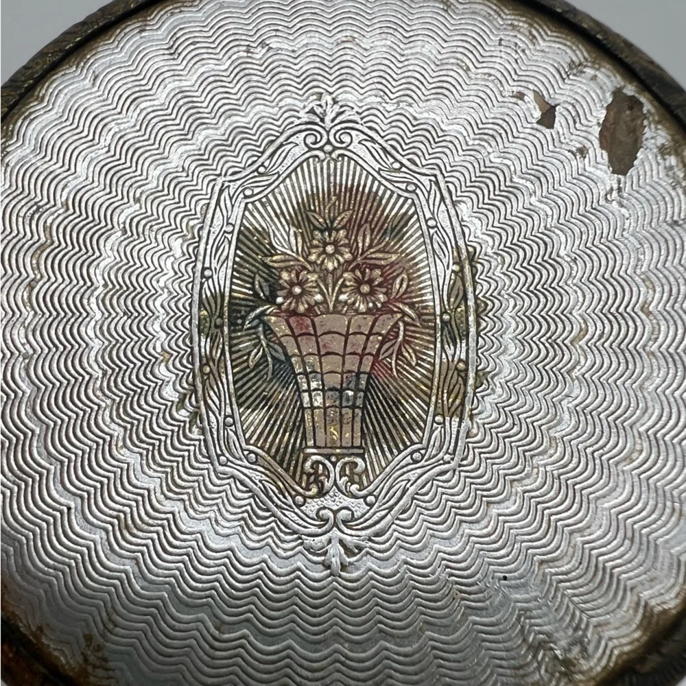 Vintage Art Deco Glass Decorative Vanity Powder Dresser Cosmetic Jar Fancy Lid